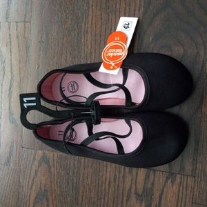 Wonder nation girls size 11 black slip on shoes